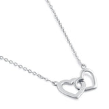 Sterling Silver Linked Hearts Necklace