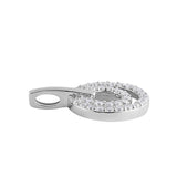 Sterling Silver Double Circle Clear CZ Pendant