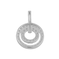 Sterling Silver Double Circle Clear CZ Pendant