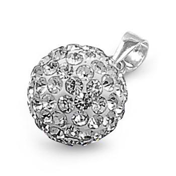 Sterling Silver CZ Ball Pendant with chain