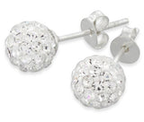 Sterling Silver Crystal Ball Earrings