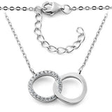 Sterling Silver Double Halo CZ Necklace
